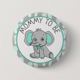 Elephant Themed Mama to Be Baby Shower Button