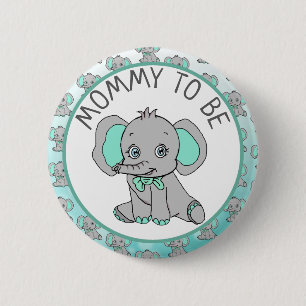 Elephant Themed Mama to Be Baby Shower Button