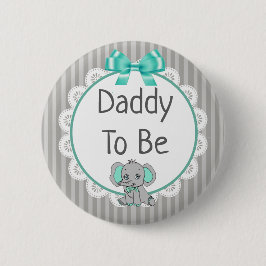 Elephant Themed Vater to Be Baby Shower Button