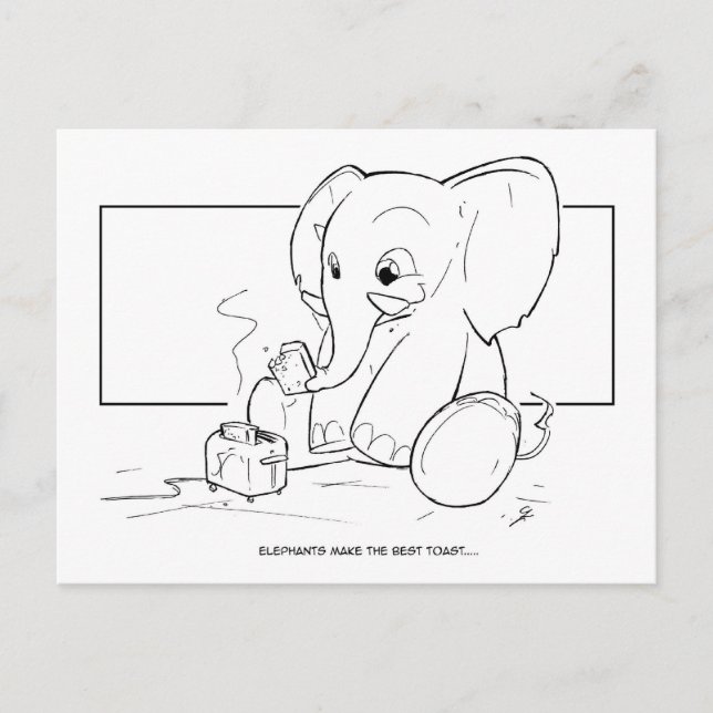 Elephant Toast Postkarte (Vorderseite)