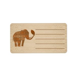 Elephant Tribal Art Design Adressaufkleber
