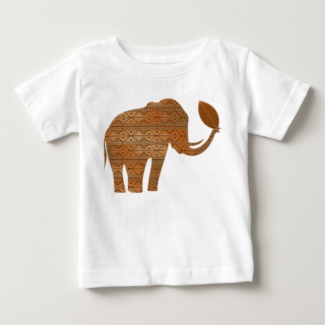 Elephant Tribal Art Design Baby T-shirt (Vorderseite)