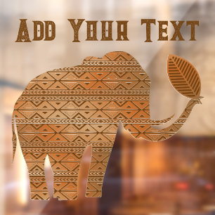 Elephant Tribal Art Design Fensteraufkleber
