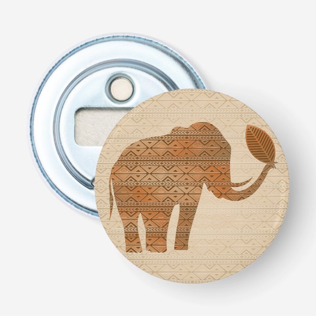 Elephant Tribal Art Design Flaschenöffner (Vorderseite)