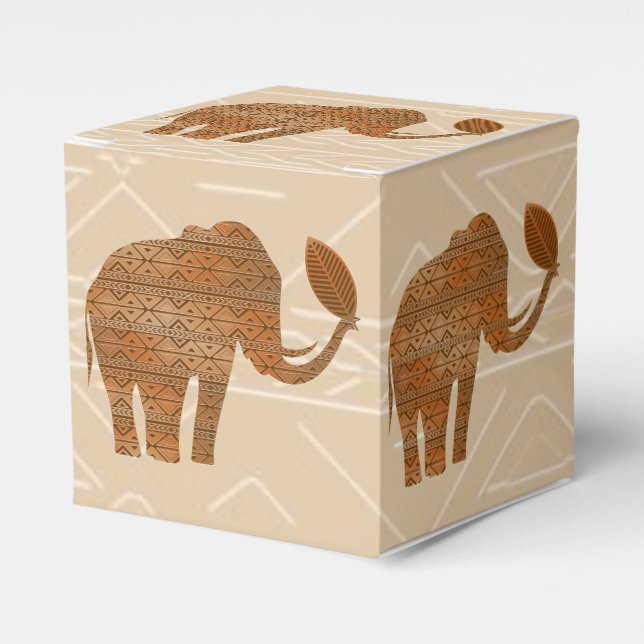 Elephant Tribal Art Design Geschenkschachtel (Vorderseite)