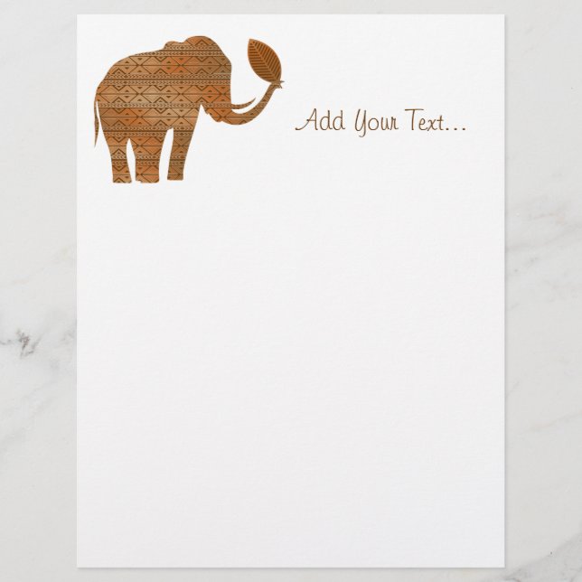 Elephant Tribal Art Design Letterhead (Vorderseite)