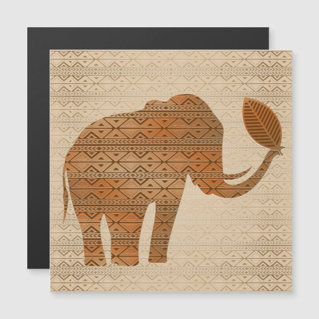 Elephant Tribal Art Design Magnetkarte (Vorne/Hinten)