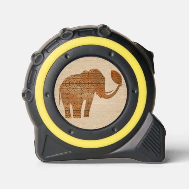 Elephant Tribal Art Design Maßband (Vorderseite)