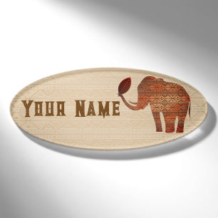 Elephant Tribal Art Design Namenschild