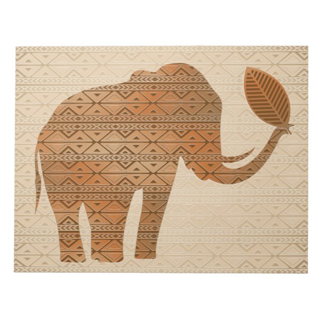 Elephant Tribal Art Design Notizblock (Vorderseite)