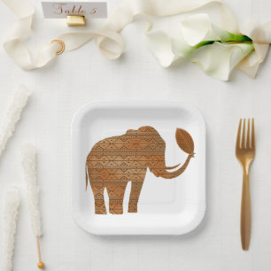 Elephant Tribal Art Design Pappteller