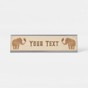 Elephant Tribal Art Design Schreibtischnamensplakette