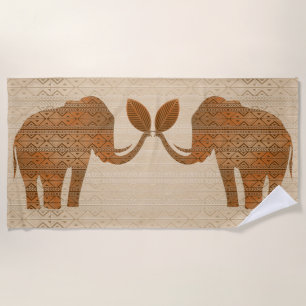 Elephant Tribal Art Design Strandtuch