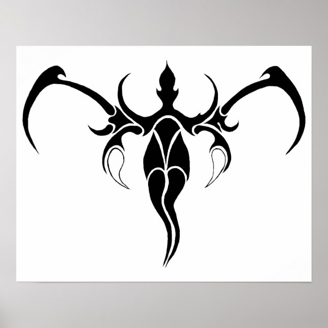 Elephant Tribal Tattoo - Black and white Poster (Vorne)