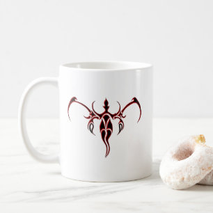 Elephant Tribal Tattoo - rot und schwarz Kaffeetasse