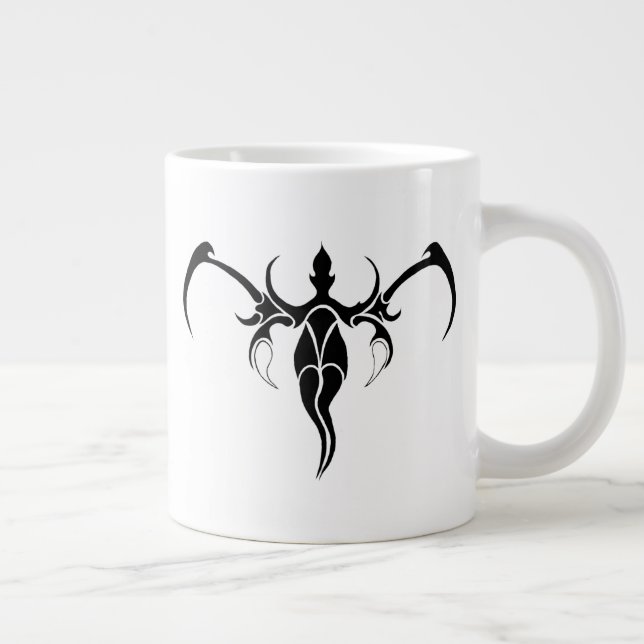 Elephant Tribal Tattoo - Schwarzweiß Jumbo-Tasse (Rechts)