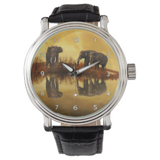 Elephant Trio Wildlife Wrist Watch Armbanduhr