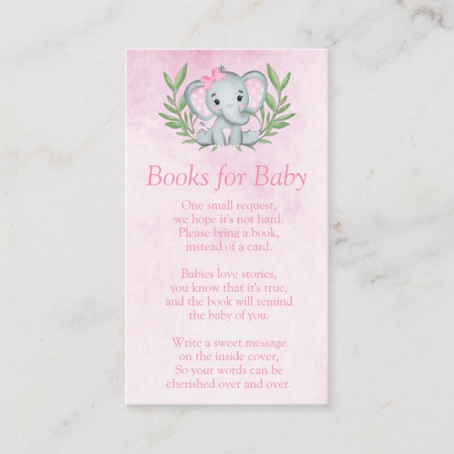 Elephant Tropical Summer Floral Books for Baby Begleitkarte (Vorderseite)