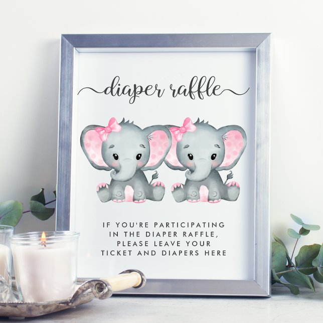 Elephant Twin Baby Girls Duschschlacken Poster (Von Creator hochgeladen)