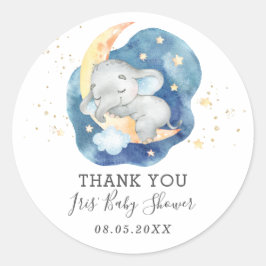 Elephant Twinkle Little Star Baby Vielen Dank Runder Aufkleber