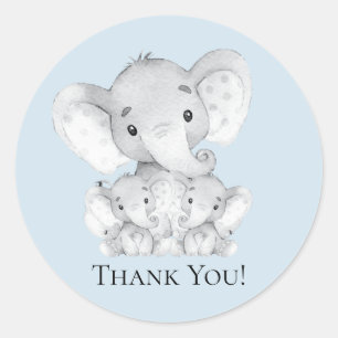 Elephant Twins Baby Dusche Danke, dass du Sticker 