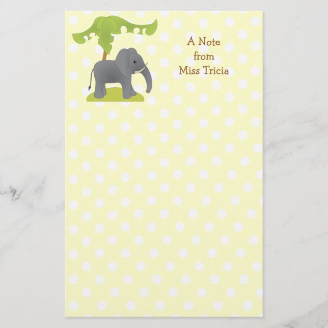 Elephant und Baum Briefpapier (Vorderseite)