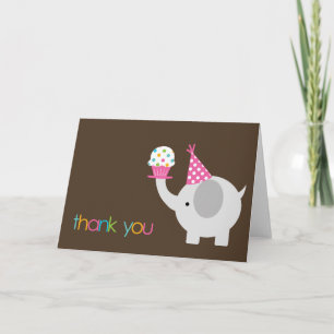 Elephant und Cupcake Dankeschön Karten