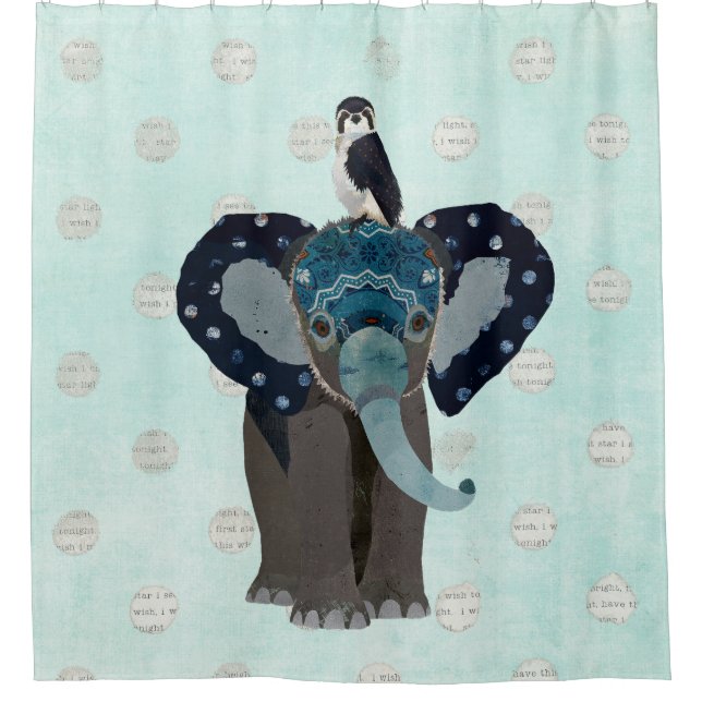 ELEPHANT UND FALCON DUSCHVORHANG (Vorderseite)