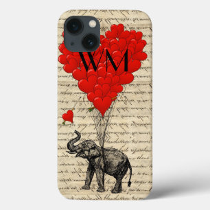 Elephant und Herzballon mit Monogramm Case-Mate iPhone Hülle