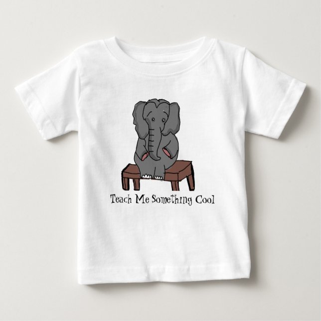 Elephant va à l'école TShirt (Devant)