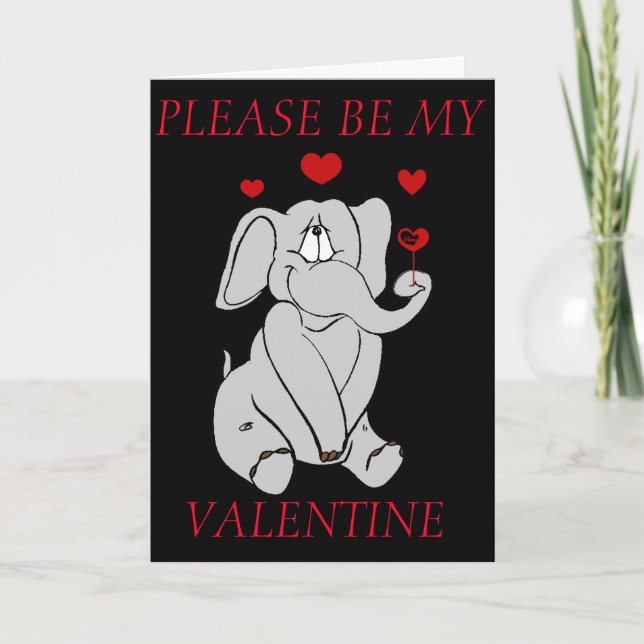 ELEPHANT VALENTINE GREETING CARTE (Devant)