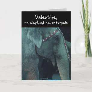 ELEPHANT, VALENTINE-Karte Feiertagskarte
