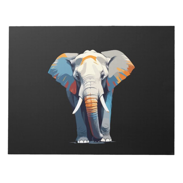 Elephant Vector Art mit lebhaften Farben Notizblock (Vorderseite)