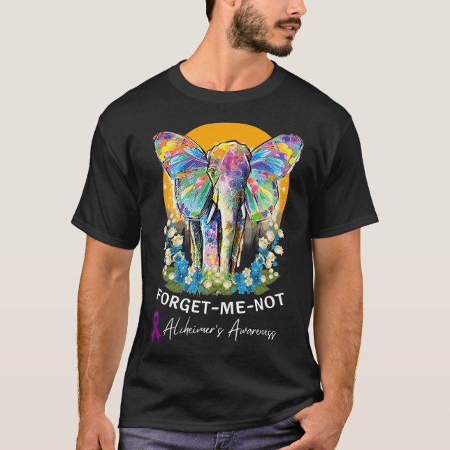 Elephant Vergiss-me-nicht Heimers Bewusstsein T-Shirt (Vorderseite)