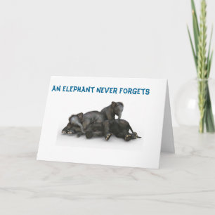 Elephant vergisst nie die 12x18 der Freundschaft m Karte