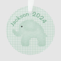 Eléphant Vert Plaid En vichy Nursery Personnalisé