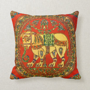 Elephant, Vintager Fliesenlook Kissen