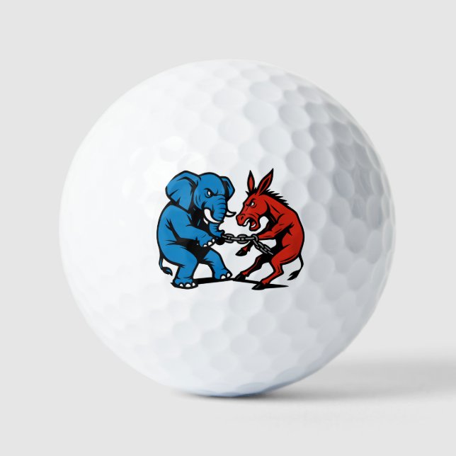 Elephant vs Donkey Graphic Golfball (Vorderseite)