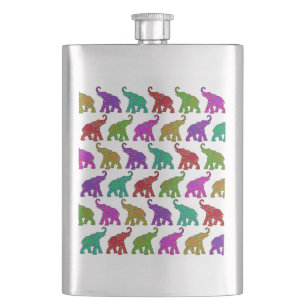 Elephant Walk Muster Fliesen Design Flachmann