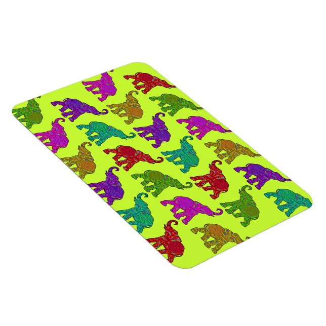 Elephant Walk Muster Fliesen Design Magnet (Rechte Seite)