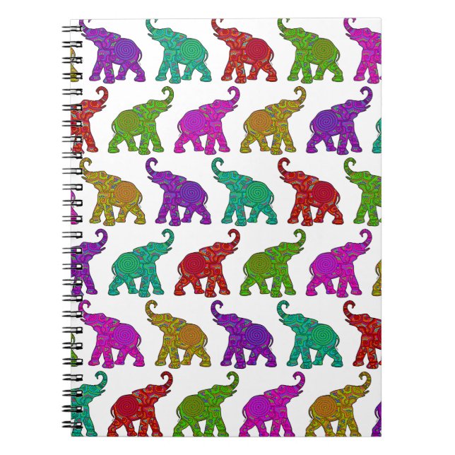 Elephant Walk Muster Fliesen Design Notizblock (Vorderseite)