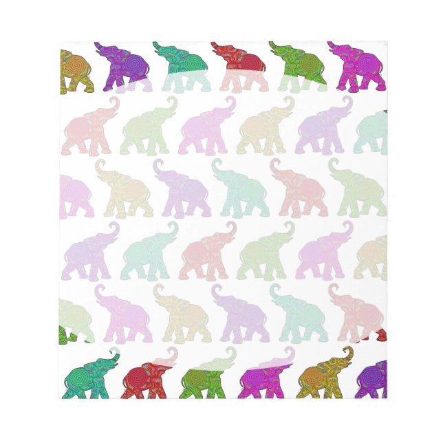 Elephant Walk Muster Fliesen Design Notizblock (Vorderseite)
