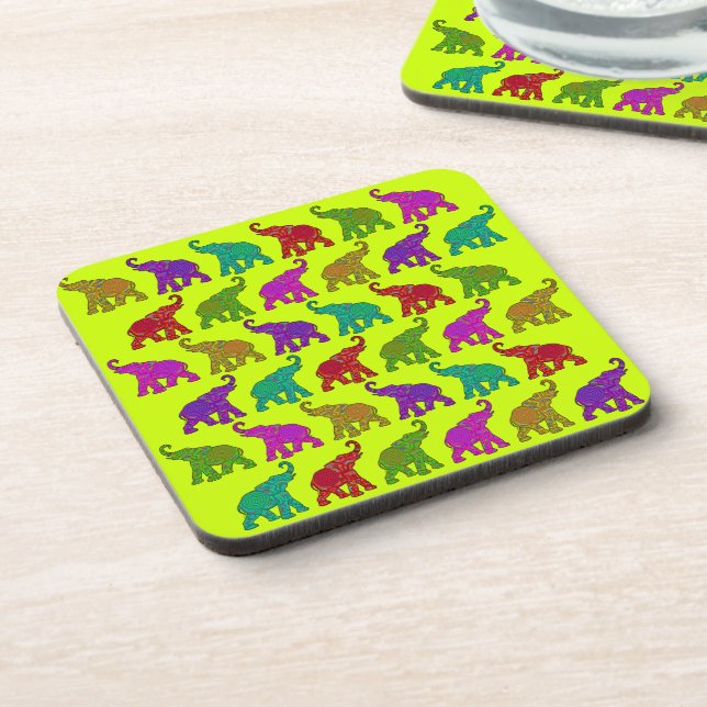 Elephant Walk Muster Fliesen Design Untersetzer (Linke Seite)