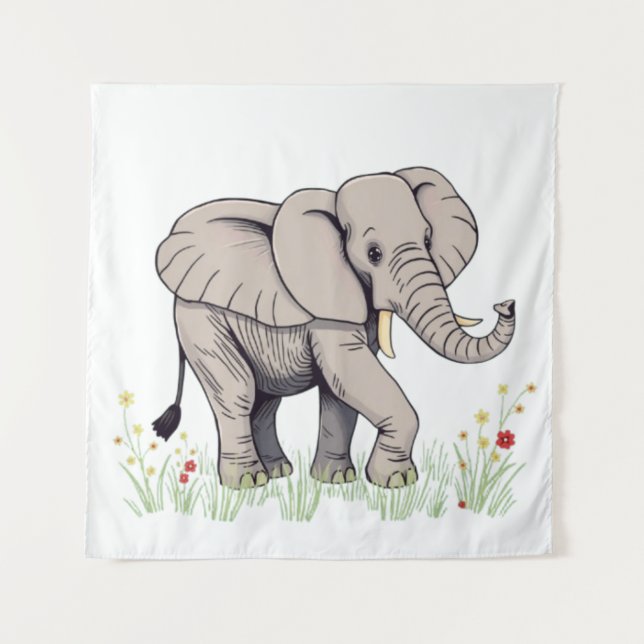 Elephant Wandteppich (Vorderseite)