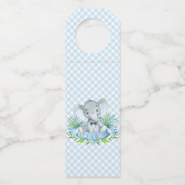 Elephant Water Bottle Label Gefahren Flaschenanhänger (Vorderseite)