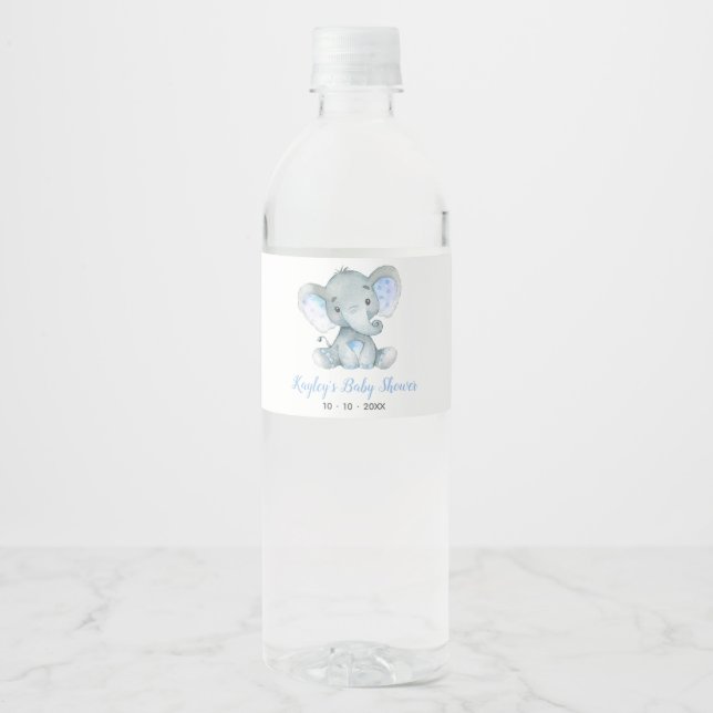 Elephant Water Bottle Labels (Personalisiert) (Vorderseite)