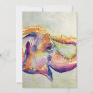 Elephant Watercolor Grußkarte Dankeskarte