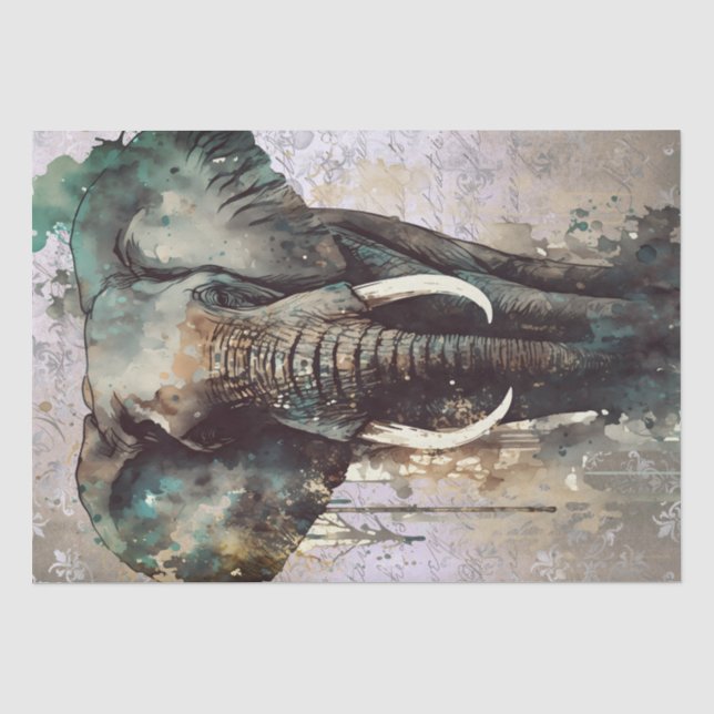 Elephant Watercolor Seidenpapier (Vorderseite)