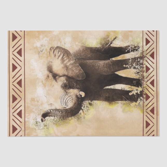 Elephant Watercolor Seidenpapier (Vorderseite)