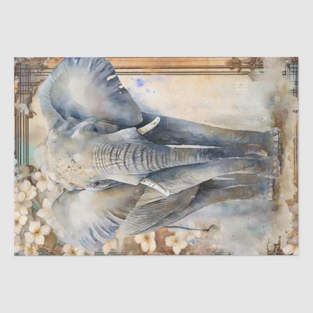 Elephant Watercolor Tissue Seidenpapier (Vorderseite)